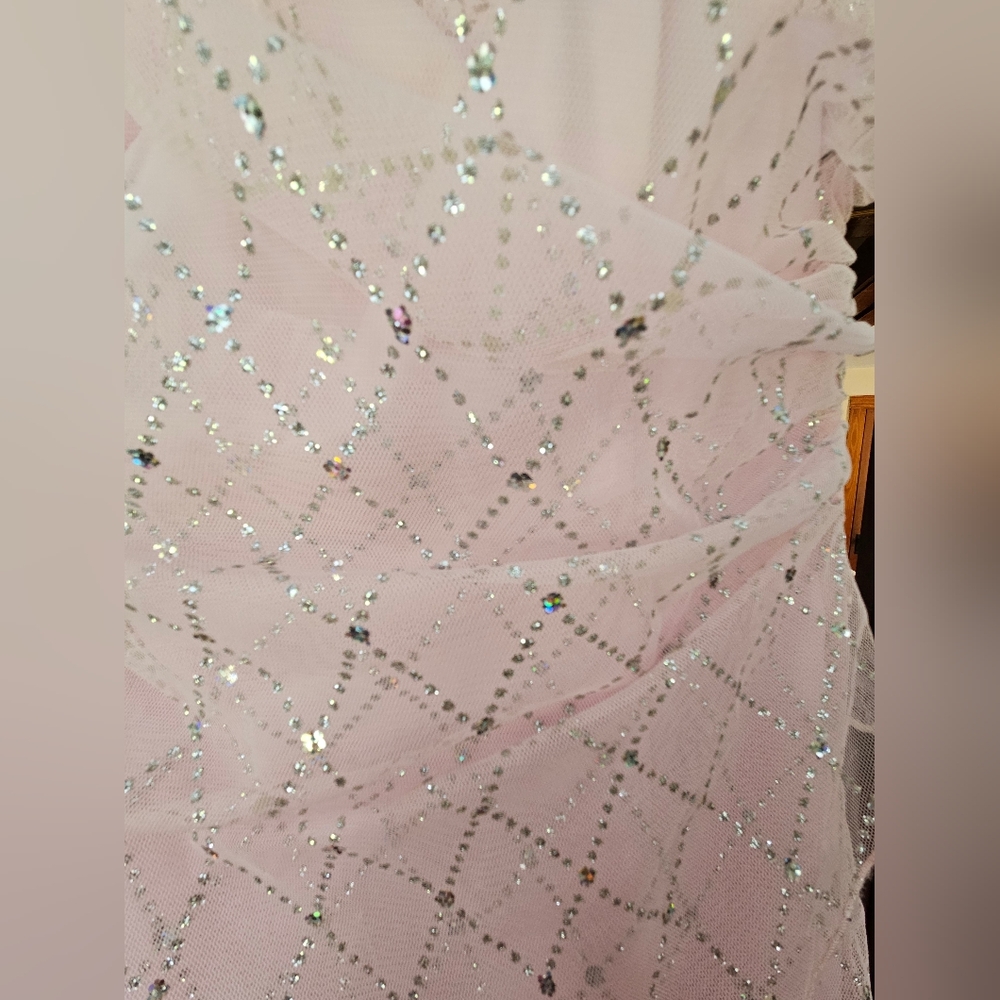 Unbranded Unsized Strapless Light Pink Maxi Prom Dress with Cequins on Mesh - Picture 2 of 12